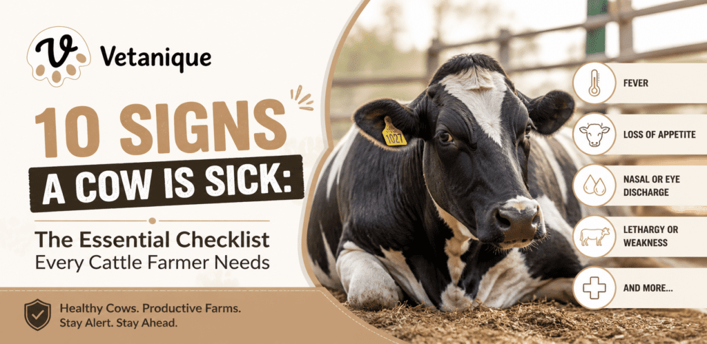 Signs of sickness in cow