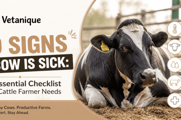 Signs of sickness in cow